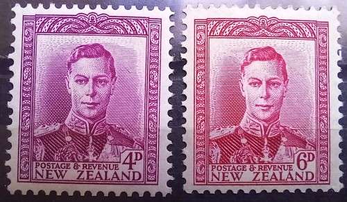 New Zealand 1938 to 1953 lot of 12 MH George VI stamps