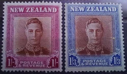 New Zealand 1938 to 1953 lot of 12 MH George VI stamps