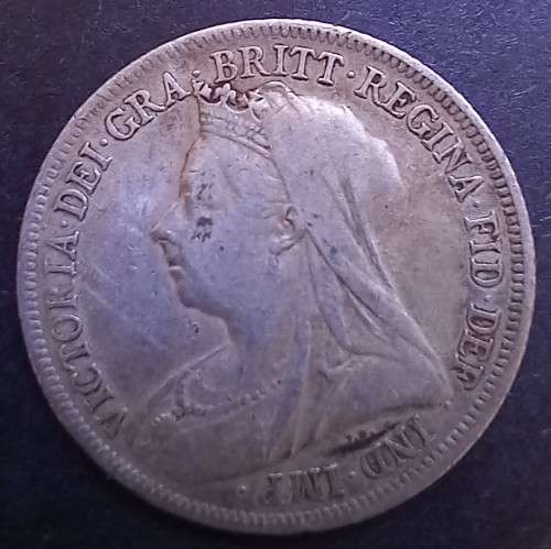 1900 Great Britain silver shilling