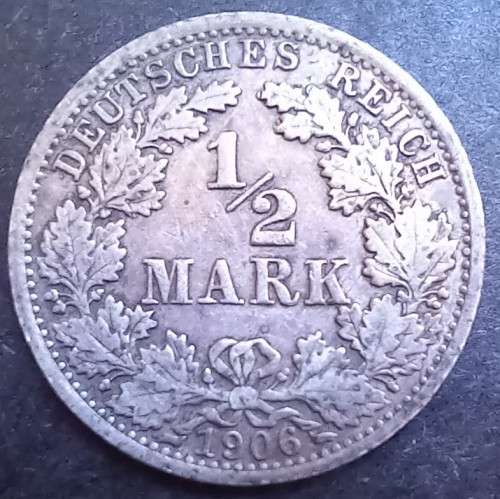 Germany silver 1906A 1/2 Mark