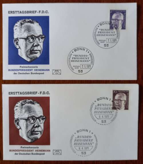 Germany Federal Republic 1971 to 1973 lot of 12 FDCs Heinemann