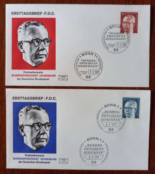 Germany Federal Republic 1971 to 1973 lot of 12 FDCs Heinemann