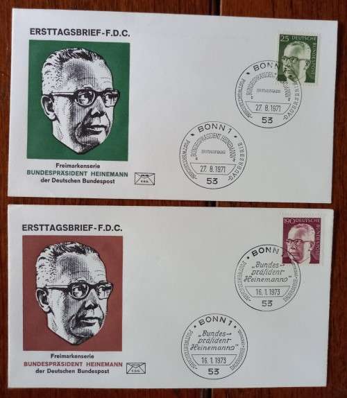 Germany Federal Republic 1971 to 1973 lot of 12 FDCs Heinemann