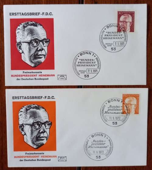 Germany Federal Republic 1971 to 1973 lot of 12 FDCs Heinemann