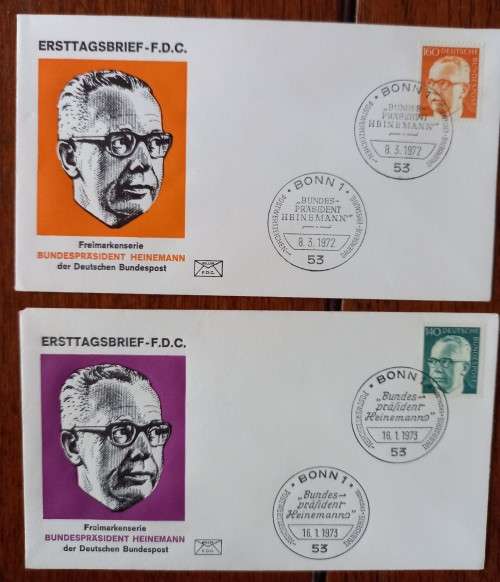 Germany Federal Republic 1971 to 1973 lot of 12 FDCs Heinemann