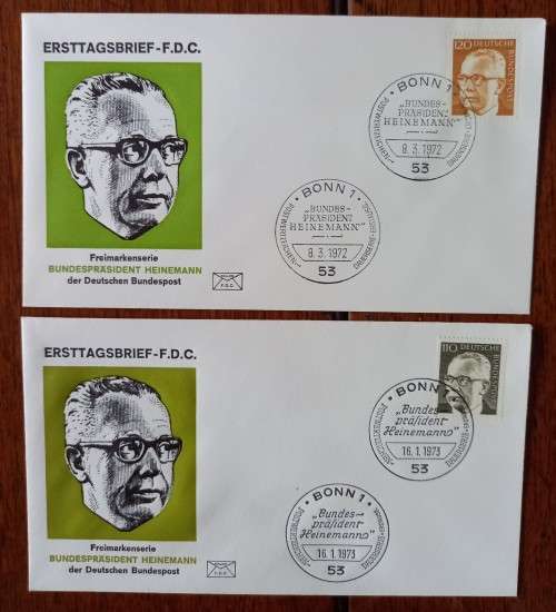 Germany Federal Republic 1971 to 1973 lot of 12 FDCs Heinemann