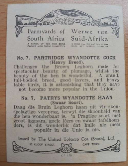 Farmyards of SA, Werwe van SA: part set of 77 cigarette cards by United Tobacco Co., duplicates