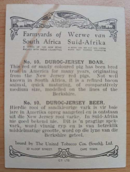 Farmyards of SA, Werwe van SA: part set of 77 cigarette cards by United Tobacco Co., duplicates