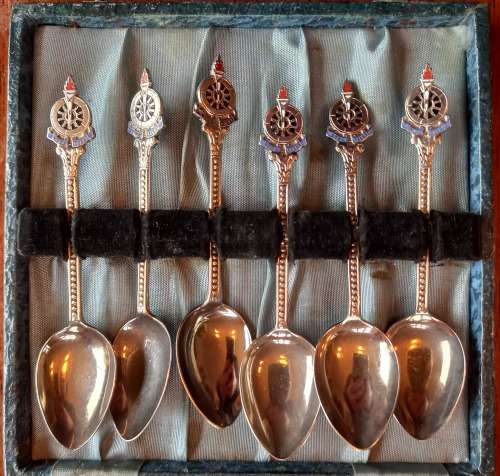 Set of 6 Hou Koers Voortrekkers EPNS teaspoons in box