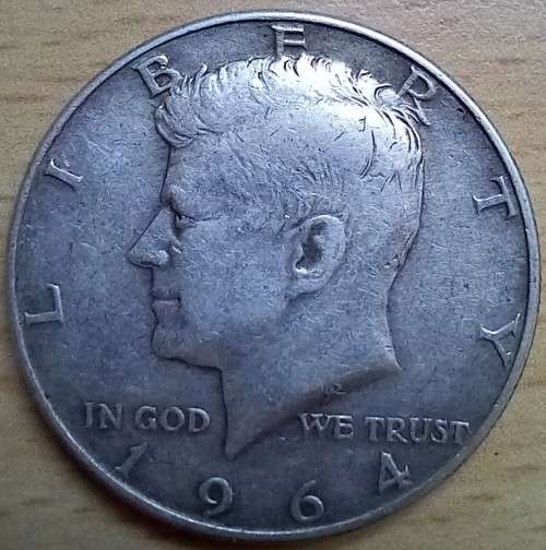 1964D USA Kennedy half dollar, silver