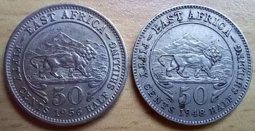 East Africa 50 cents 1948 & 1956