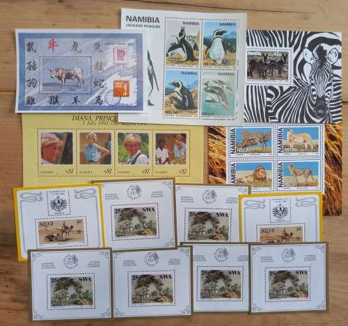 Namibia & SWA lot of 13 MNH minisheets - some duplicates