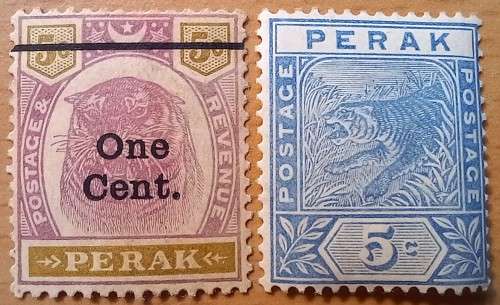 Perak 5c 1892 MH & 1c/5c 1899
