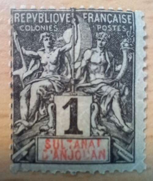 French Anjouan 1c 1892