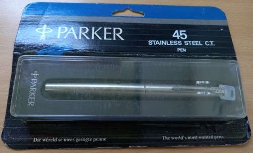 Parker 45 Stainless steel C.T. pen in original packaging - unopened, Medium