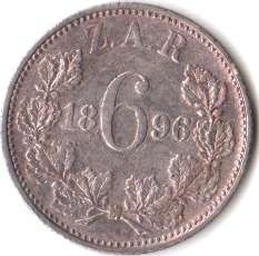 ZAR 6 Pence 1896