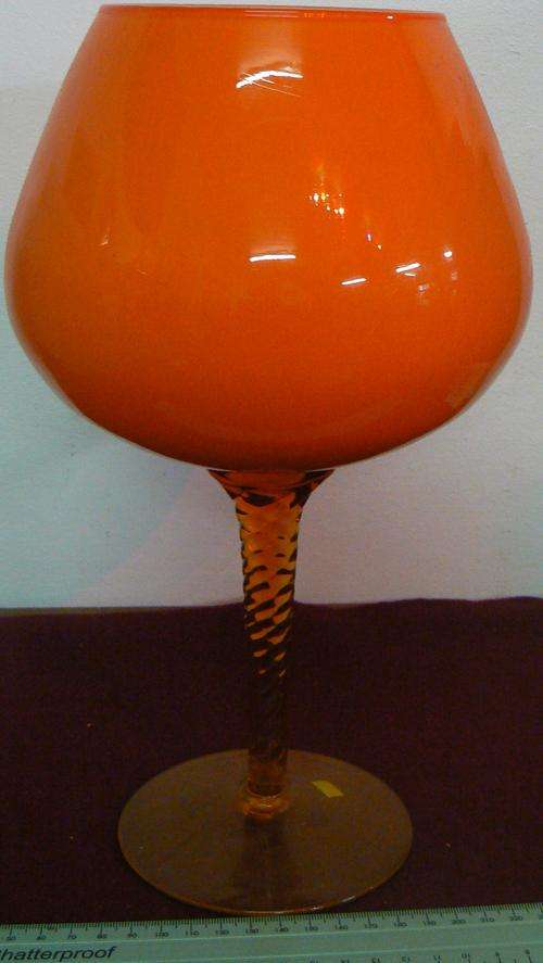 Lovely opaque orange glass vase - possibly Murano