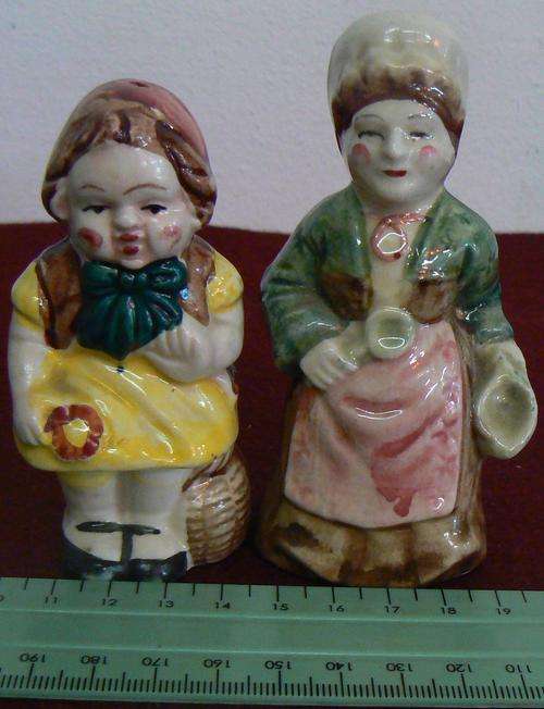 Little women porcelain salt and pepper set