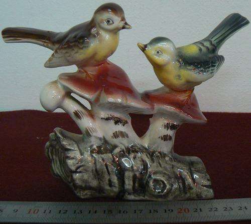 Birds on branch porcelain figurine