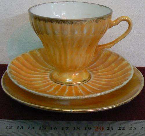 Orange mother of pearl tea trio