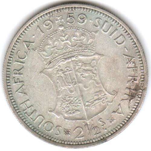 South Africa 2 1/2 Shillings 1959 - as per scan