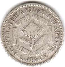 South Africa 6 Pence 1926 as per scan