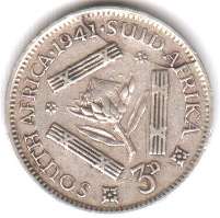 South Africa Tickey 1941 error coin - as per scan