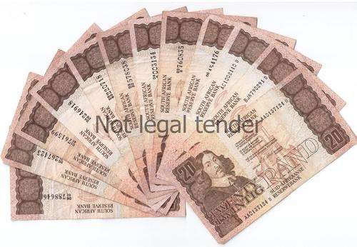 SA R20 (x12) (9 G De Kock and 3 Stals) - bid per note to take all