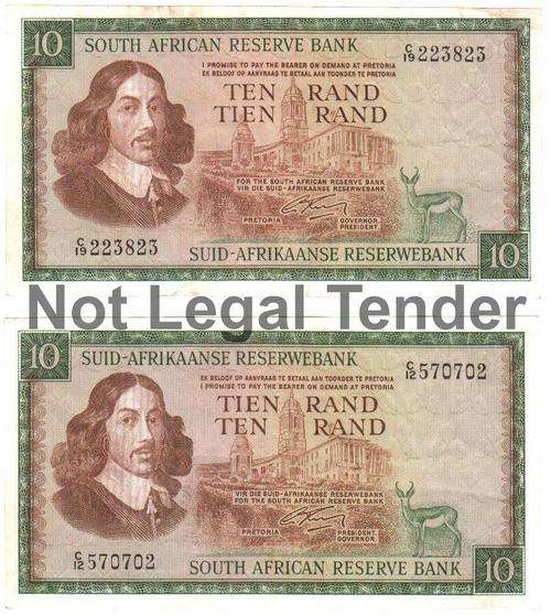 Rissik 10 Rand  (One bid for both notes)