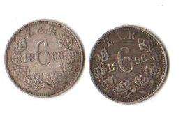 ZAR 6 Pence 1896 x2 (one bid for both)