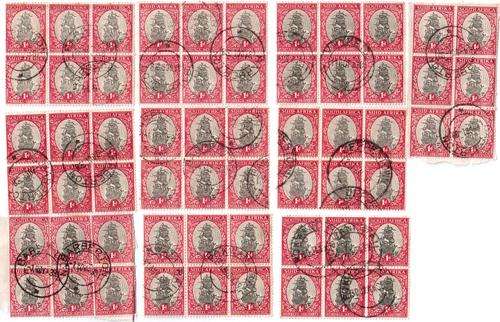 Lot of 10 Union 1d blocks of 6 hyphenated, unchecked - bid per sixer to take all