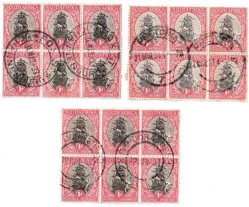 Lot of 3 Union 1d blocks of 6 not hyphenated, unchecked - bid per sixer to take all
