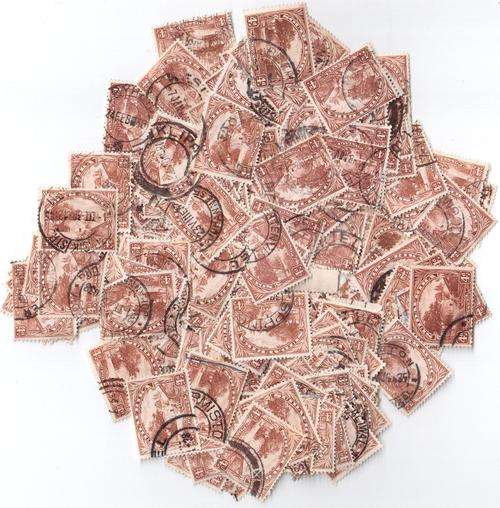 Lot of 522 4d brown singles used unchecked - bid per stamp to take all