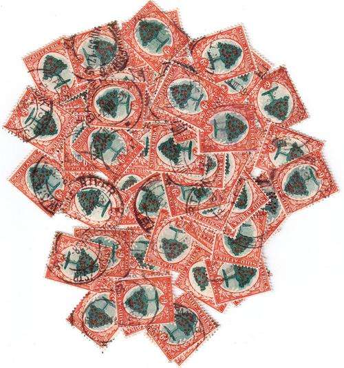 Lot of 63 6d dark used singles unchecked - bid per stamp to take all