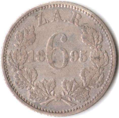 ZAR 6 Pence 1895 - as per scan
