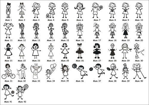 Various Stick family stickers for sale**