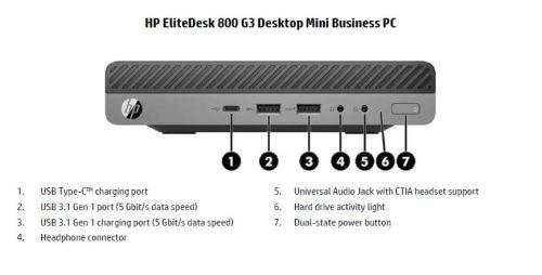 HP EliteDesk 800 35W G3 - Core i5 7th gen - 256GB SSD - 8GB DDR4 - HP Warranty