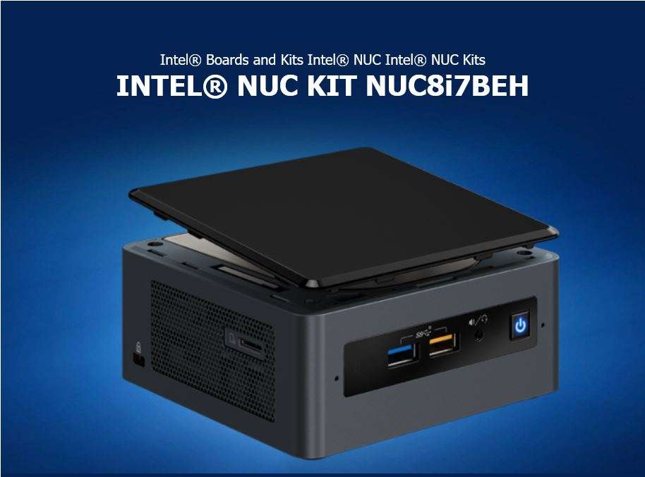 Intel Nuc - Intel i7 8th gen - 8GB DDR4 - 256GB SSD M.2 PCIe Nvme - Intel Iris Graphics