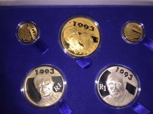 Protea Proof Set - Nobel Peace Prize Winners FW de Klerk and NR Mandela 2007