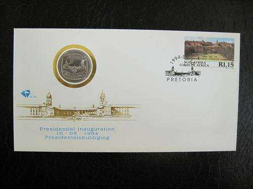 1994 INAUGURATION FDC WITH UNC R5 COIN