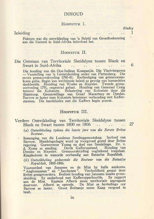 Grensbakens tussen Blank en Swart in Suid-Afrika. P van Biljon. 1947. SKAARS.