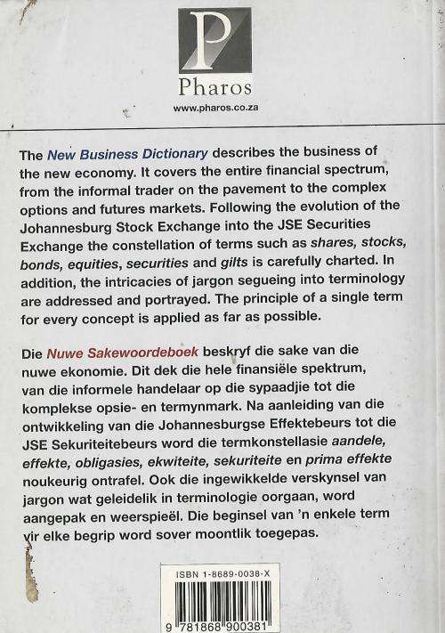 Nuwe Sakewoordeboek. New Business Dictionary. 2003.