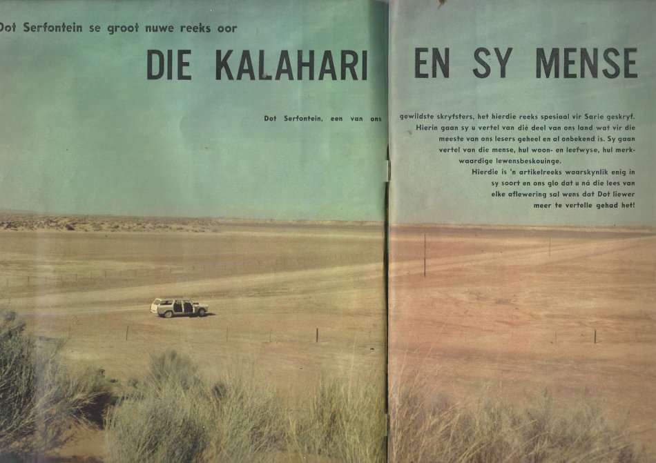 Sarie Marais tydskrif, 12 Feb 1969.  Kalahari.