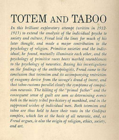 Totem and Taboo - Sigmund Freud.