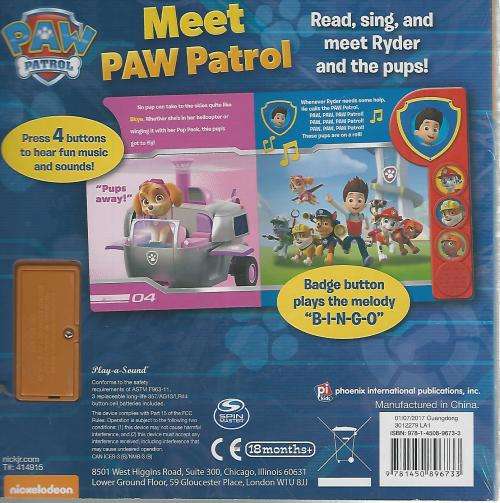 Meet PAW Patrol. Read & play-a-sound.