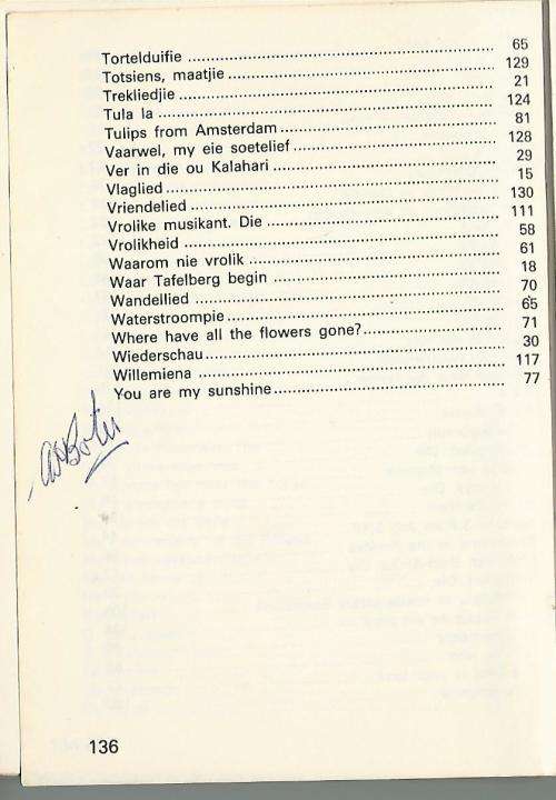 Landsdiens Liedjie-bundel.  Song book.