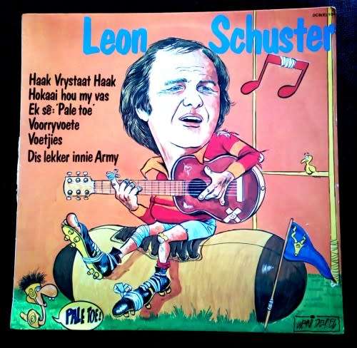 Leon Schuster. Vinyl LP.  (Plaat)  Rugbyliedjies.
