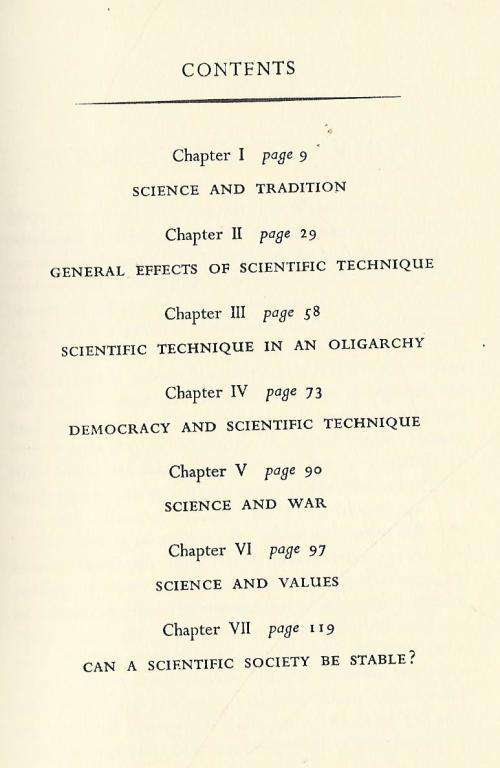 Bertrand Russel. The Impact of Science on Society.
