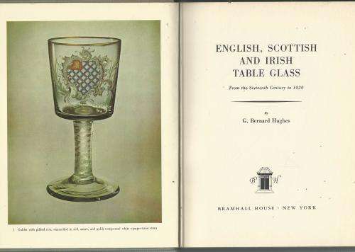 A BOOK on English, Scottish & Irish TABLE GLASS. (Reference)