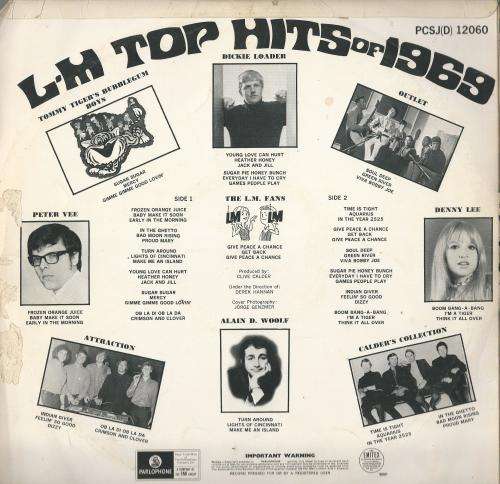 LM Top Hits of 1969. Vinyl LP.  Parlophone. SCARCE.